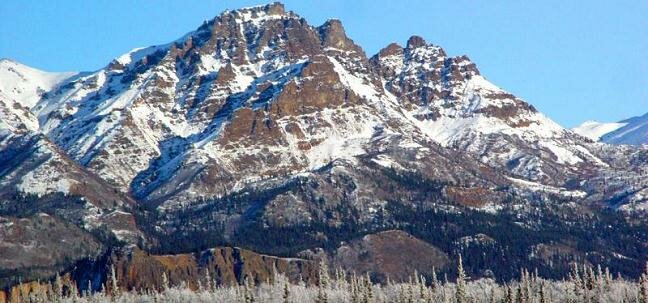 Alaska mountains with snow
