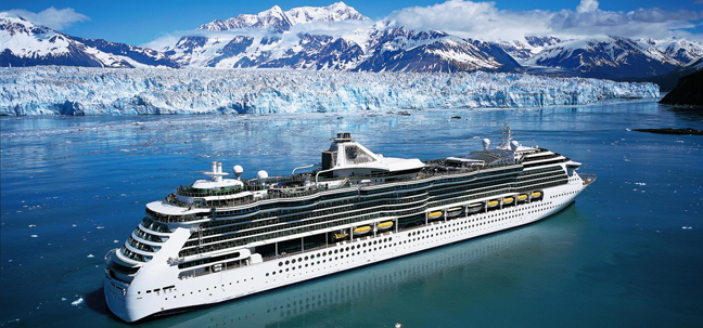 alaska cruise ship going through the glaciers