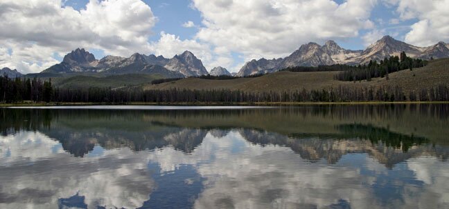 idaho mountains with reflection